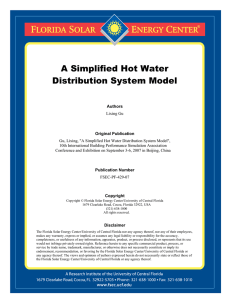 A Simplified Hot Water Distribution System Model
