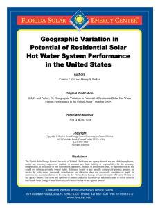 Geographic Variation in Potential of Residential Solar Hot Water System Performance