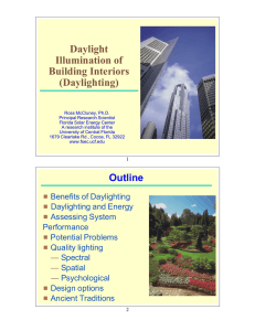 Daylight Illumination of Building Interiors (Daylighting)