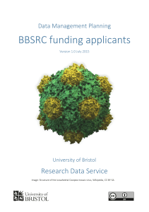 BBSRC funding applicants Research Data Service Data Management Planning University of Bristol