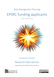 EPSRC funding applicants Research Data Service  Data Management Planning