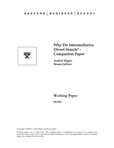 Why Do Intermediaries Divert Search? – Companion Paper Working Paper