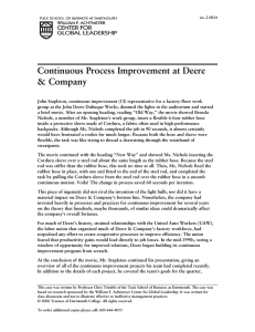 Continuous Process Improvement at Deere &amp; Company