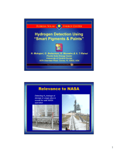 Hydrogen Detection Using “Smart Pigments &amp; Paints” Relevance to NASA 1