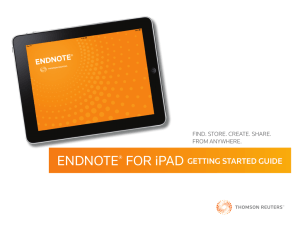 ENDNOTE FOR iPAD GETTING STARTED GUIDE