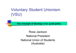Voluntary Student Unionism (VSU) Rose Jackson National President