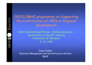 OECD/IMHE programme on Supporting the Contribution of HEIs to Regional Development