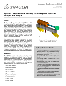 Abaqus Technology Brief Dynamic Design Analysis Method (DDAM) Response Spectrum