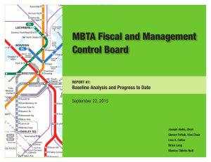 MBTA Fiscal and Management Control Board Baseline Analysis and Progress to Date