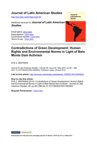 Journal of Latin American Studies Contradictions of Green Development: Human