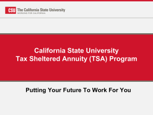 California State University Tax Sheltered Annuity (TSA) Program