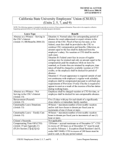 California State University Employees’ Union (CSUEU)  TECHNICAL LETTER