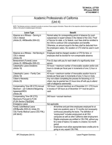 Academic Professionals of California (Unit 4)  TECHNICAL LETTER