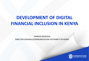 DEVELOPMENT OF DIGITAL FINANCIAL INCLUSION IN KENYA FRANCIS WANGUSI