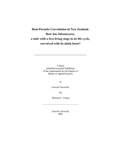 Host-Parasite Coevolution in New Zealand: Odontacarus