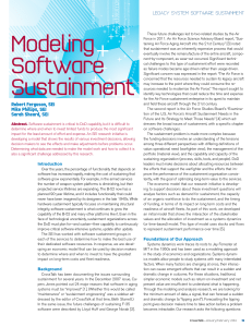 Modeling LEGACY SYSTEM SOFTWARE SUSTAINMENT