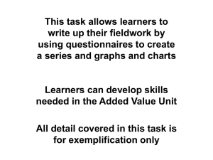 This task allows learners to write up their fieldwork by