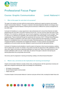 Professional Focus Paper  Course: Graphic Communication Level: National 4