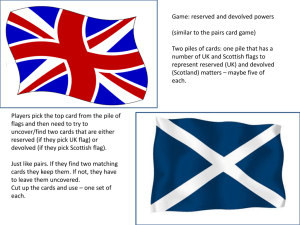 Game: reserved and devolved powers (similar to the pairs card game)