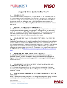 Frequently Asked Questions about WASC