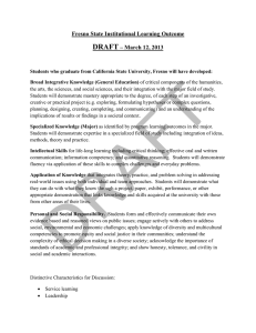 DRAFT Fresno State Institutional Learning Outcome – March 12, 2013