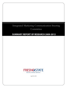 Integrated Marketing Communication Steering Committee SUMMARY REPORT OF RESEARCH 2009-2012