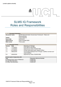 SLMS  IG  Framework   Roles  and  Responsibilities    