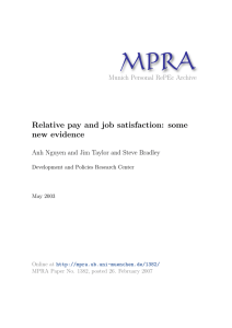 MPRA Relative pay and job satisfaction: some new evidence Munich Personal RePEc Archive