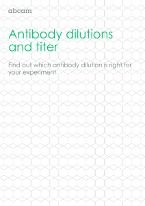 Antibody dilutions and titer  Find out which antibody dilution is right for