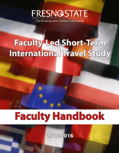 Faculty Handbook Faculty-Led Short-Term International Travel Study 2015-2016