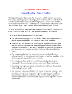 The California State University Student Lending – Code of Conduct