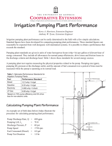 Irrigation Pumping Plant Performance