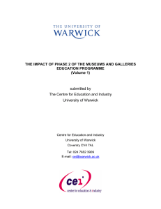 submitted by The Centre for Education and Industry University of Warwick