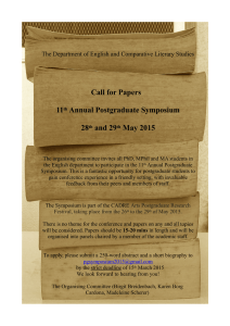 Call for Papers 11 Annual Postgraduate Symposium 28