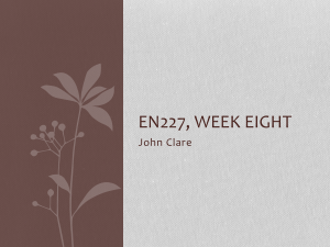 EN227, WEEK EIGHT John Clare