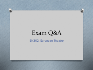 Exam Q&amp;A EN302: European Theatre