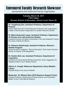Untenured Faculty Research Showcase sponsored by the Untenured Faculty Organization