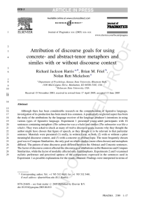 Attribution of discourse goals for using concrete- and abstract-tenor metaphors and