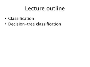 Lecture outline Classification • Decision-tree classification