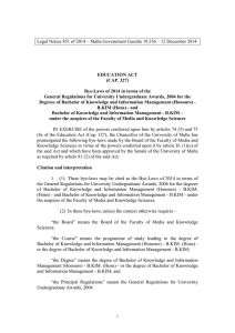 Legal Notice 451 of 2014 – Malta Government Gazette 19,356 –...  EDUCATION ACT (CAP. 327)