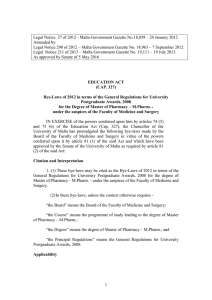 Legal Notice  27 of 2012 - Malta Government Gazette... Amended by: