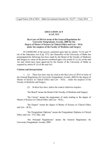 Legal Notice 238 of 2014 – Malta Government Gazette No....  EDUCATION ACT (CAP. 327)