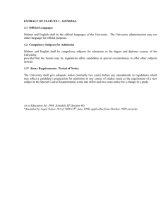 EXTRACT OF STATUTE 1 - GENERAL 1.1  Official Languages