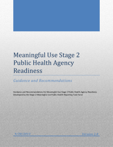 Meaningful Use Stage 2 Public Health Agency Readiness