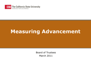 Measuring Advancement  Board of Trustees March 2011