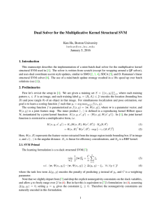 Dual Solver for the Multiplicative Kernel Structural SVM  January 5, 2016