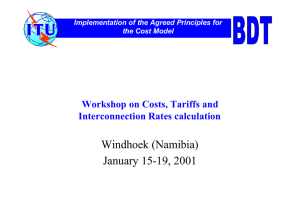 Windhoek (Namibia) January 15-19, 2001 Workshop on Costs, Tariffs and Interconnection Rates calculation