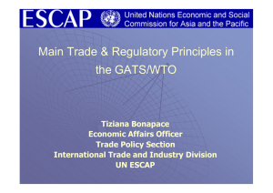 Main Trade &amp; Regulatory Principles in the GATS/WTO