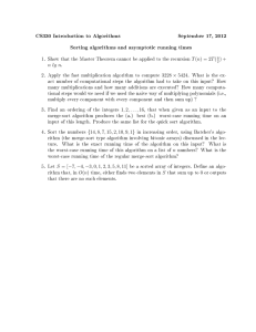 CS330 Introduction to Algorithms September 17, 2012