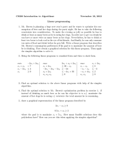 CS330 Introduction to Algorithms November 19, 2012 Linear programming